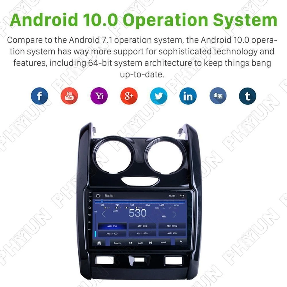 9'' For 2015-20 Renault Duster 1+16GB Radio Player GPS WiFi FM w/Rearview Camera — 第 3/4 张图片