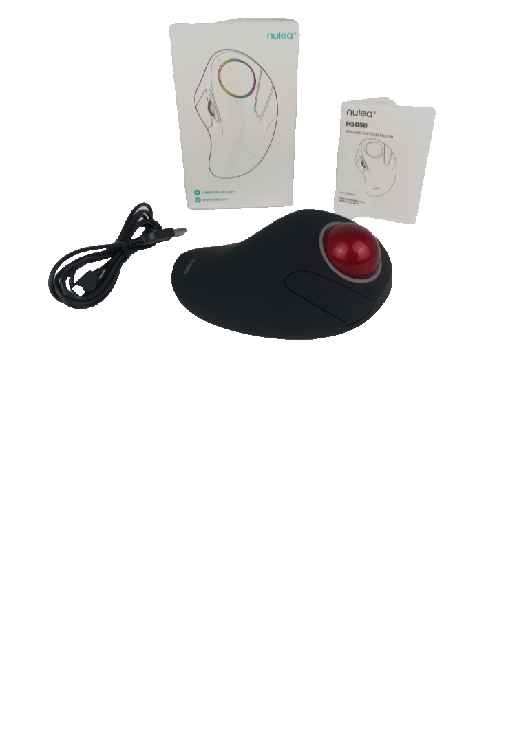 Nulea M505B Wireless Trackball Mouse Ergonomic RGB Rechargeable - RED BALL