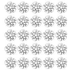 800Pcs Silver Metal Bead Caps with Snowflake Hollow Design for Jewelry Decor