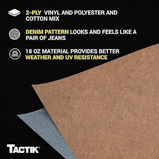 TACTIK Spice Denim Fabric Only Replacement Soft Top Wrangler 88-95 YJ DoorSkin - Image 4 of 4