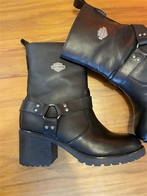 Harley-Davidson Howell Women's Waterproof Black Leather Motorcycle Boots