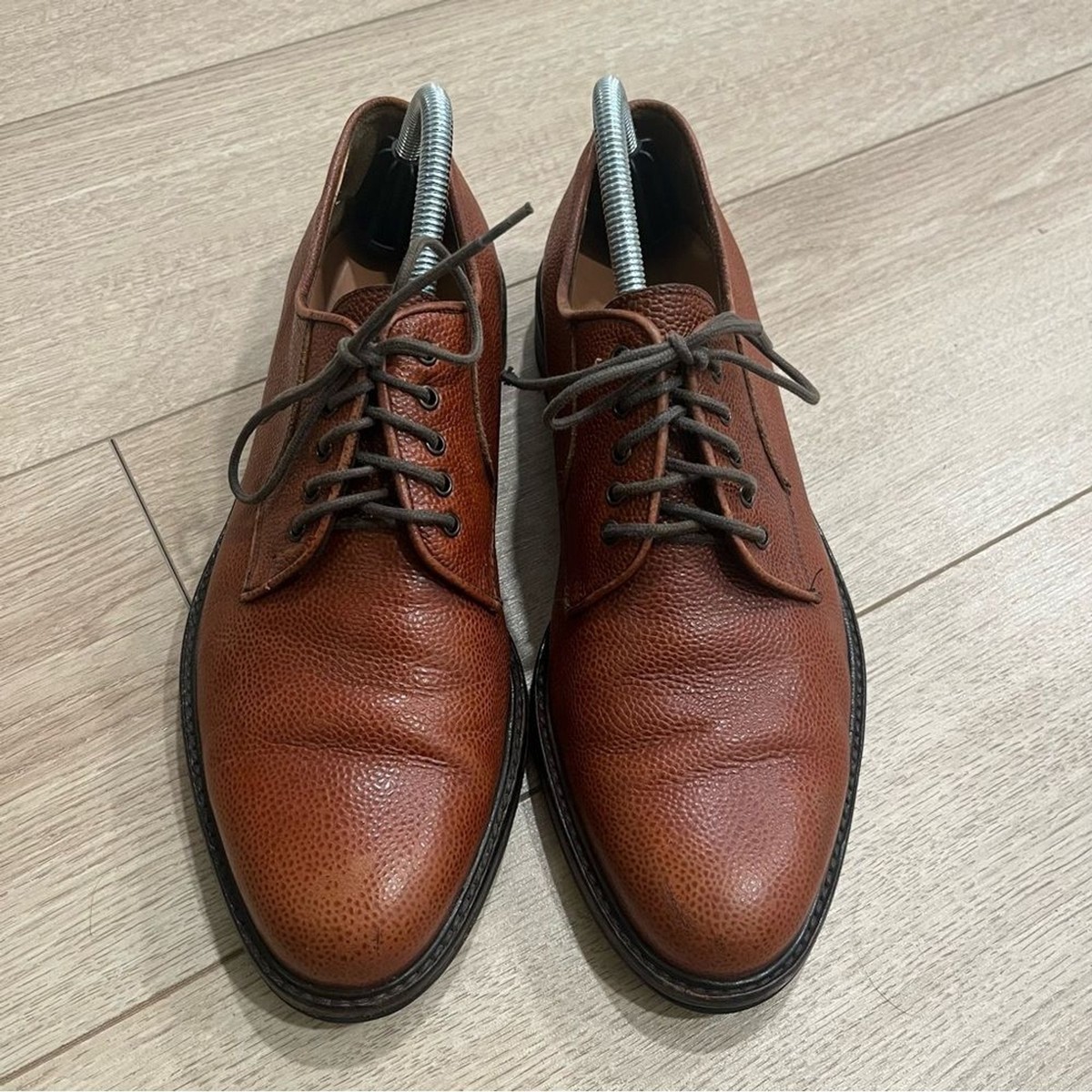 Salvatore Ferragamo Oxford split-toe derby shoes men\'s 8.5 brown pebble leather Oxford shoe with toe cap - Men | Ferragamo main image 2