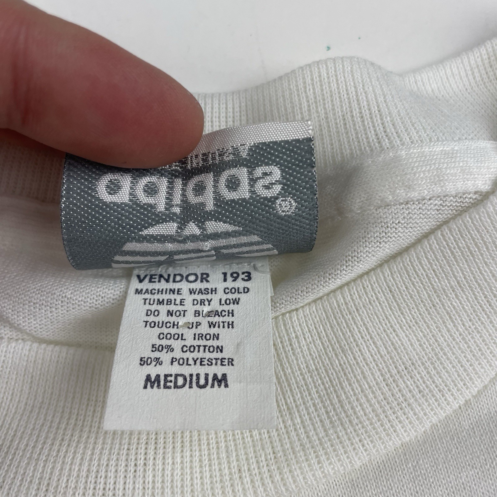 VTG 80s Adidas T-Shirt Size M Mens White Welby Challenge Cup NOS Like New Rare image 5