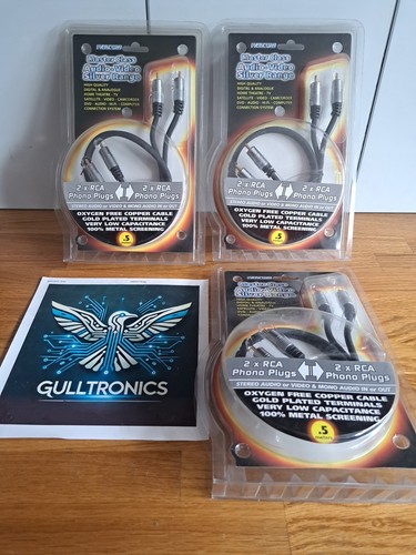 Mercury 0,5m x3 Packungen Cinch Phono zu Phono Stereo Audio Kabel HighFi Qualität. X3