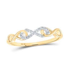 10K YELLOW GOLD ROUND DIAMOND INFINITY RING 1/20 CTTW