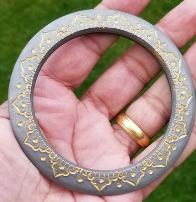 Sikh Kara Sarbloh Floral Gravur Armreif Singh Kaur Khalsa Pure Iron Kada V40