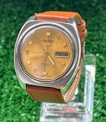 Original Seiko 5 Automatic || Gold  Dial || Men's Vintage Watch || 21 Jewels