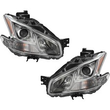 Headlight Set For 2009-2014 Nissan Maxima S Driver and Passenger Side Halogen