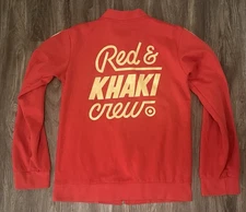 Men’s Target Red and Khaki Crew Logo Employee Full Zip Fleece Jacket - Small