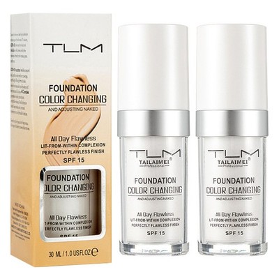 2 Stk. 30ML Foundation Makeup Magic Colour Color Change Skin Tone SPF15 Neu
