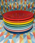 NEW FIESTA Rainbow 8 LUNCH PLATES BRIGHT MIXED SET 9” FIESTAWARE free shipping!