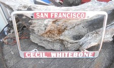 Vintage License Plate Frame Cecil Whitebone S...