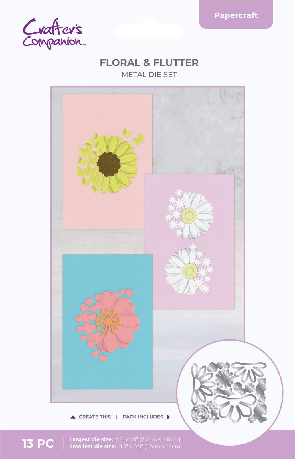 Crafters Companion - Floral & Flutter Collection - Metal Dies