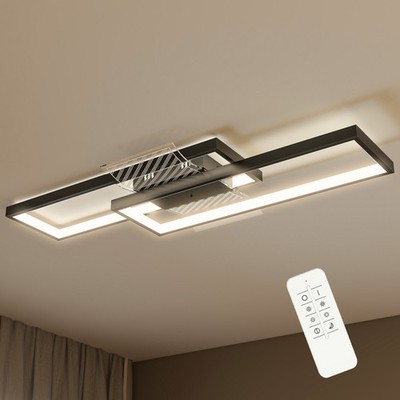 HOMCOM LED Deckenleuchte, dimmbare Deckenleuchte mit Fernbedienung, schwarz