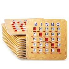 25-Pack Stitched Reusable Shutter Slide Bingo Cards with Shutter Clear Slider