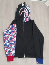 A Bathing Ape BAPE Black Paris Camo Exclusive Shark Full Zip Hoodie  M RRP£459