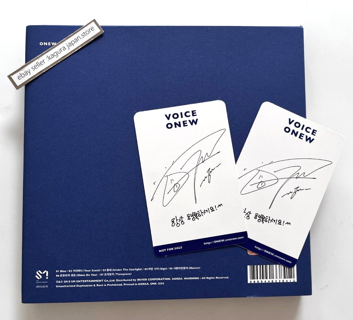 新品未開封 SHINee オニュ ONEW VOICE 青Ver. SHINee ONEW VOICE Blue ver. 1st Mini Solo Album 2018 CD + Official