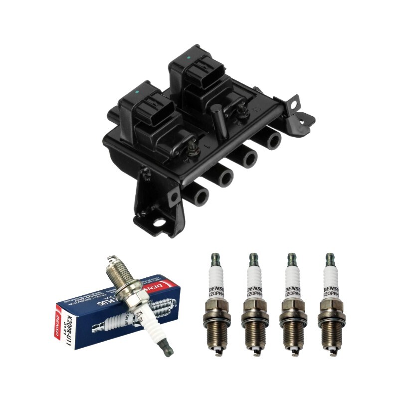 New Ignition Coil  DENSO Spark Plug 4PCS for 1999 Mazda Miata 1.8L L4