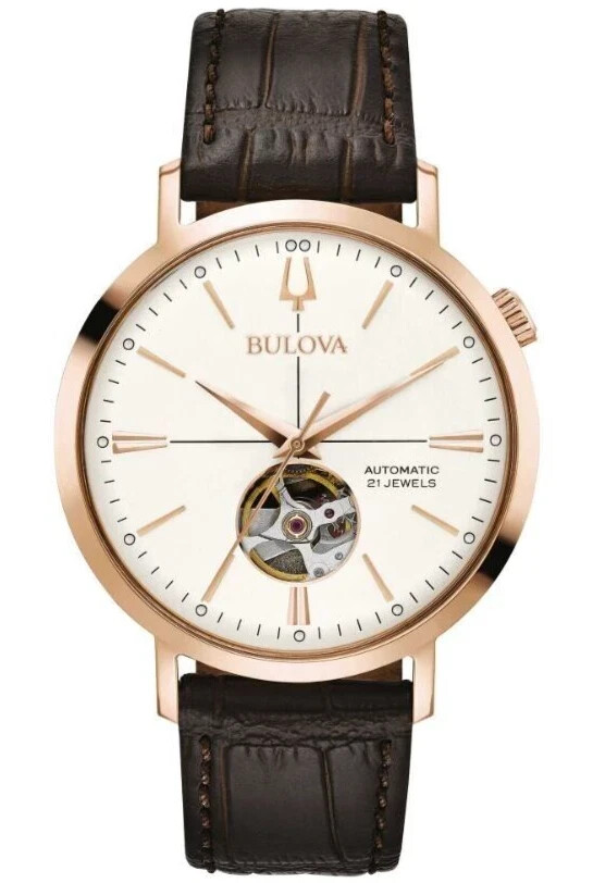 Bulova 97A136 Aerojet Automatic 21 Jewells Heart-beat Open