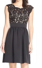 Eliza J Lace & Faille Dress (Size 14)