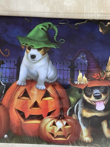 Magnetic MailBox Cover Wrap Mailwraps Fall Halloween DOGS PUMPKINS NEW - Picture 3 of 7