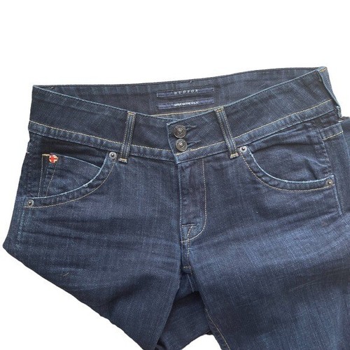 Jeans Hudson donna taglia 27 vita bassa gamba svasata con patta tasca lavaggio scuro - Foto 4 di 8