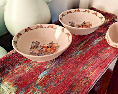 2 Bunnykins Portrait Painter Bowls SF20 Hayward Royal Doulton