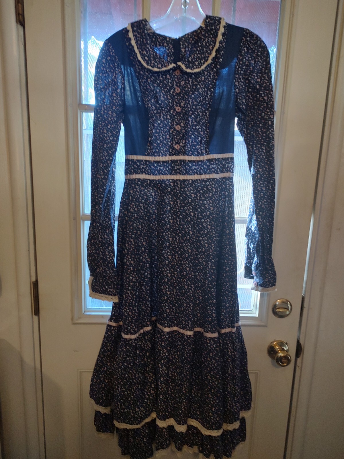 Vtg 70s Gunne Sax Cottagcore Calico Floral Prairie Hippie Maxi Dress 11 ...