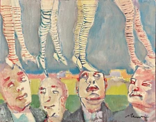 Mino MACCARI "Corpo di ballo", 1962 original oil signed archived