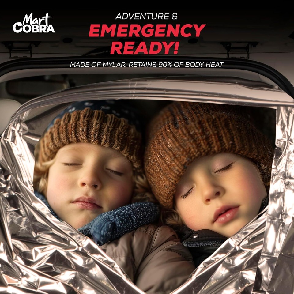 Emergency Blankets for Survival Gear and Equipment x100, Space Blanket