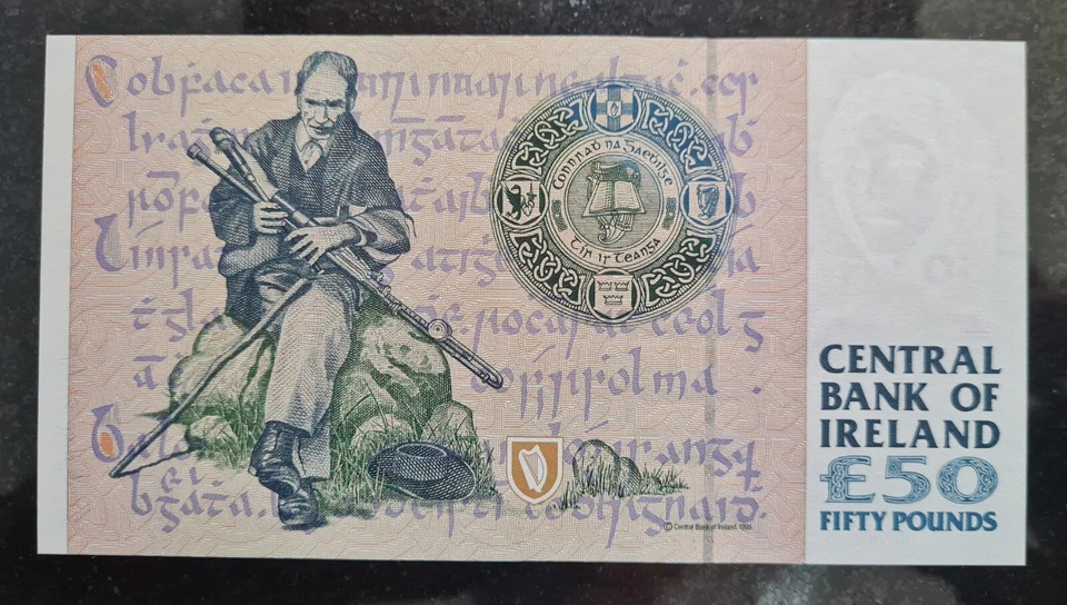 Ireland Republic £50 pounds 2001 EXCELLENT UNC BANKNOTE - Image 2 of 4