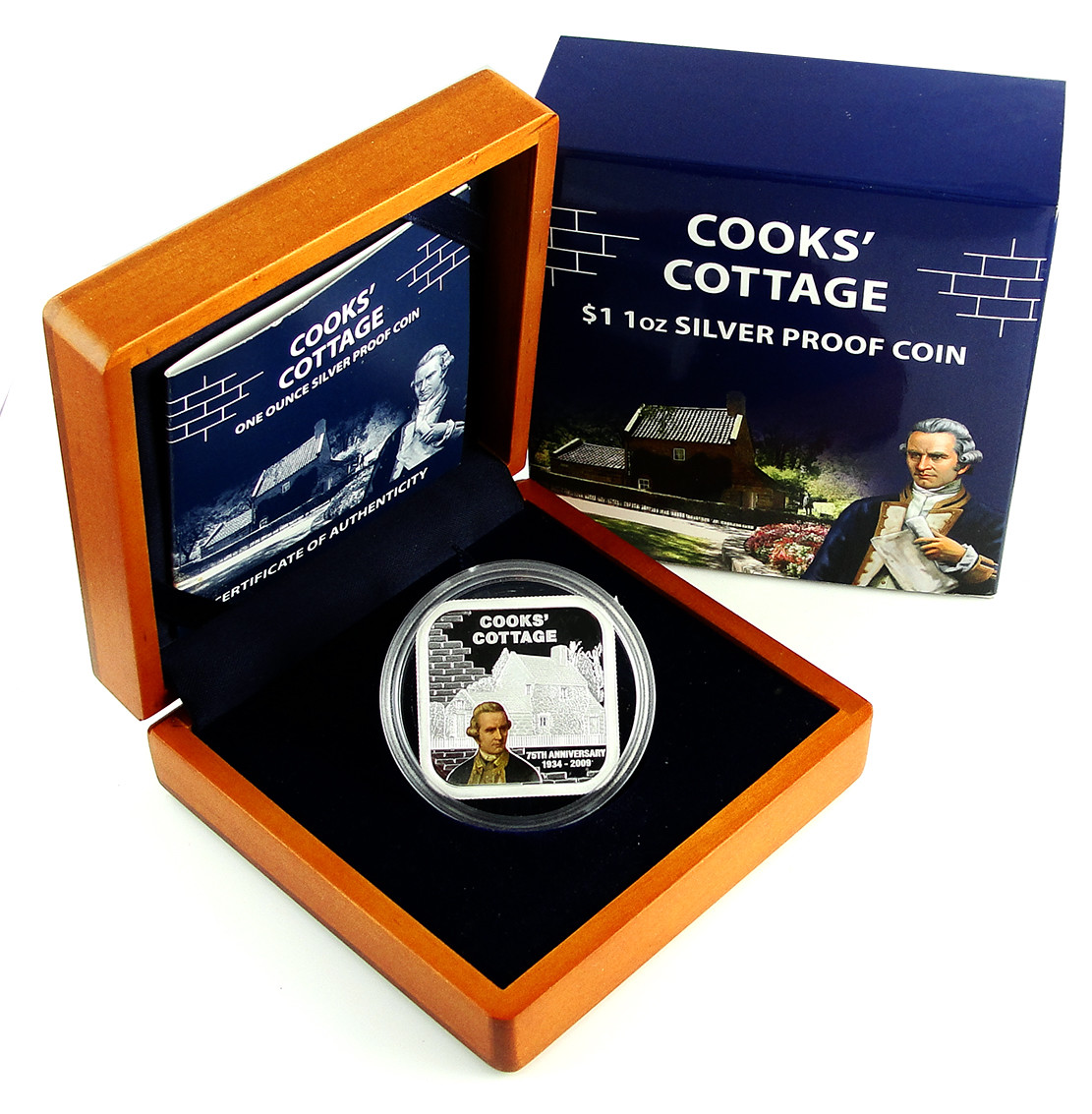 COOK ISLANDS 1 Dollar 2009 Silver 1oz. Proof 'Captain James Cook