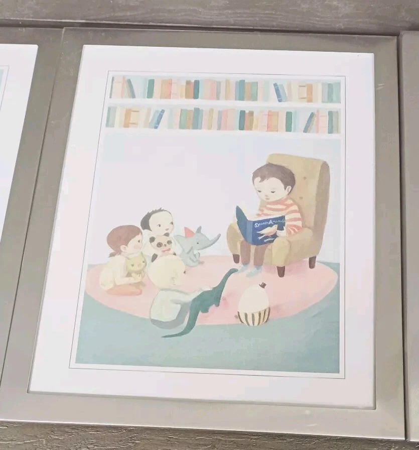 Set of 3 Dream World Framed Prints Superhero Kids Balloon Baby Storytime Nursery - Image 3 of 4