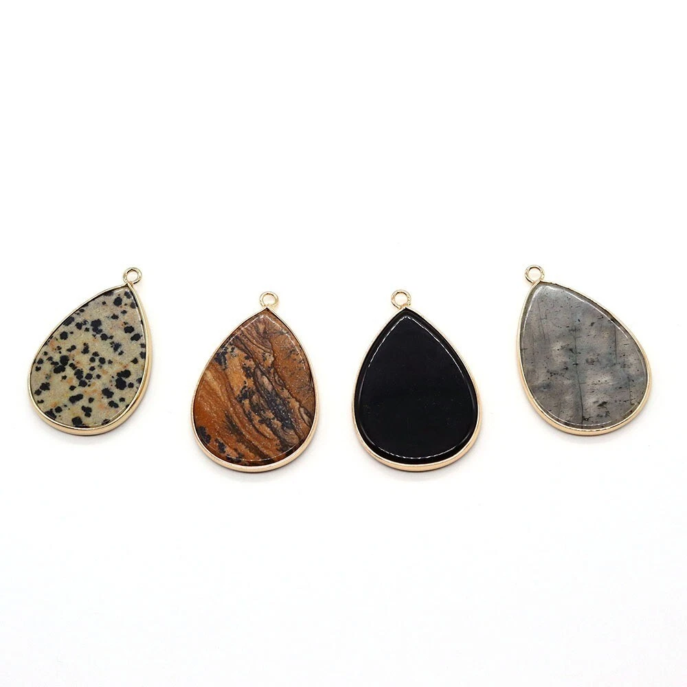 Long Waterdrop Shape Natural Stone Pendants Agate Pendants DIY