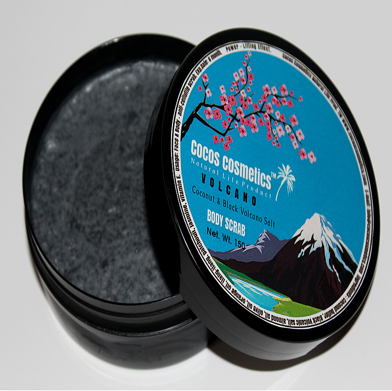 Exfoliante corporal vegano de sal hawaiana negra - Exfoliante facial de coco ...