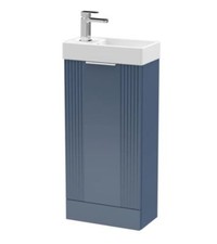 Bathroom 400mm Floor Standing Basin Sink Vanity Unit Floor Standing Fluted Groov