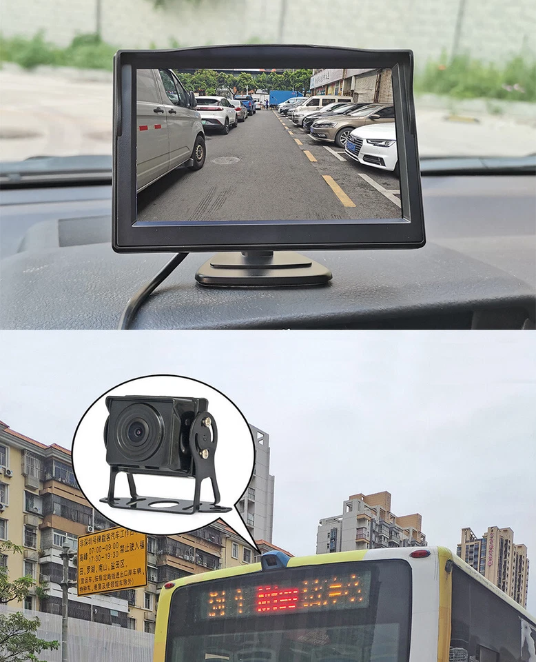 4PIN 10M 5" HD Monitor Truck Caravan IR Waterproof Rear View Backup Camera Kit - Image 3 of 4