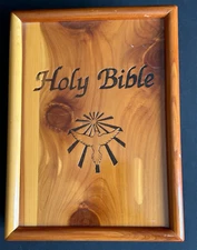Holy Bible Dove Of Peace 1991 Catholic Edition White Gold Cedar Wood Box UAW