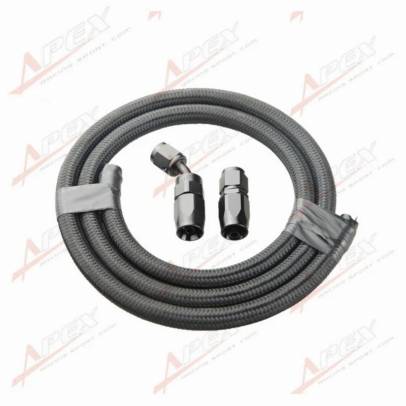 Nylon Cover Braided -16 AN16 Oil Fuel Gas Line Hose 1M + Swivel Hose End Fitting - Image 2 of 4