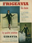 Publicité ancienne réfrigérateur machine à laver Frigeavia issue magazine 1950 