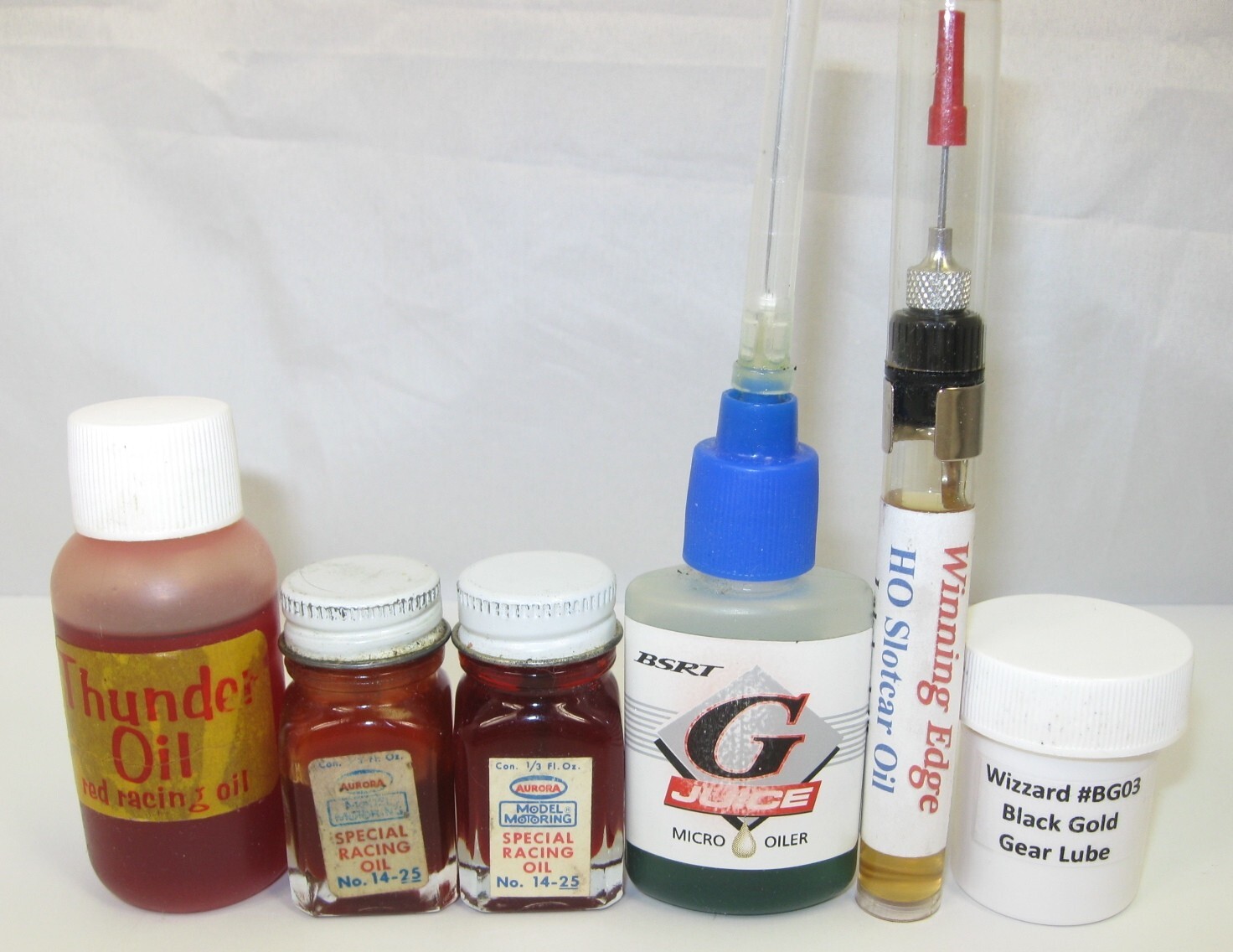 THE BEST SLOT CAR OIL AND GEAR LUBE VARIETY F/AURORA, VIPER,BSRT,TYCO