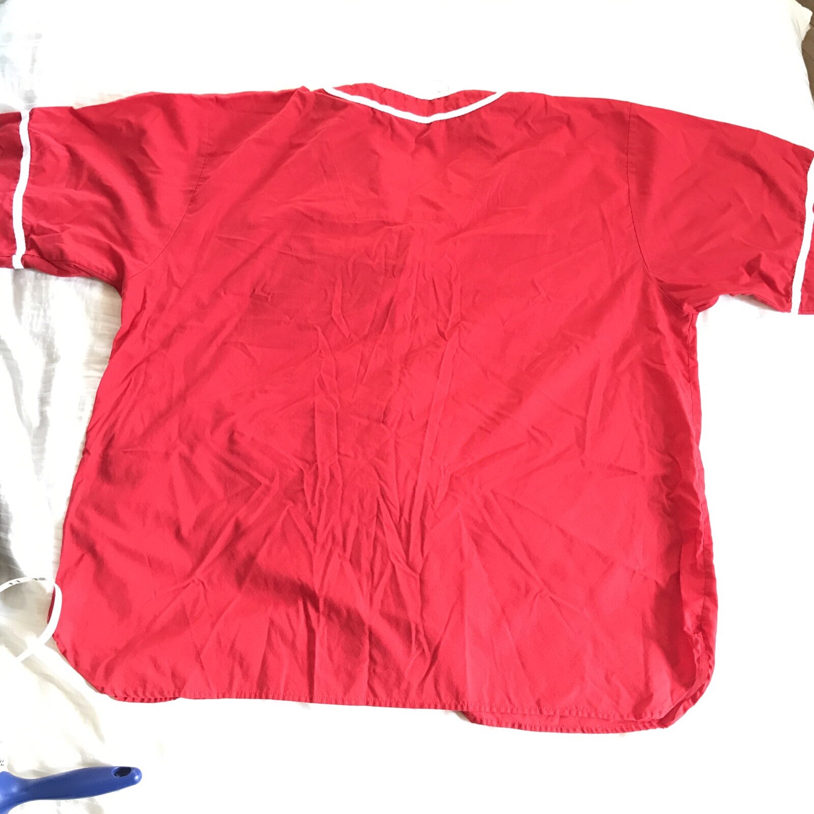 ESLEEP Boxer Vintage Red button up pajama top 3X (26/28) white stripes