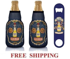 MODELO ESPECIAL 2 ZIP UP BOTTLE KOOZIE & 1 OPENER DIA DE LOS MUERTOS CORONA NEW
