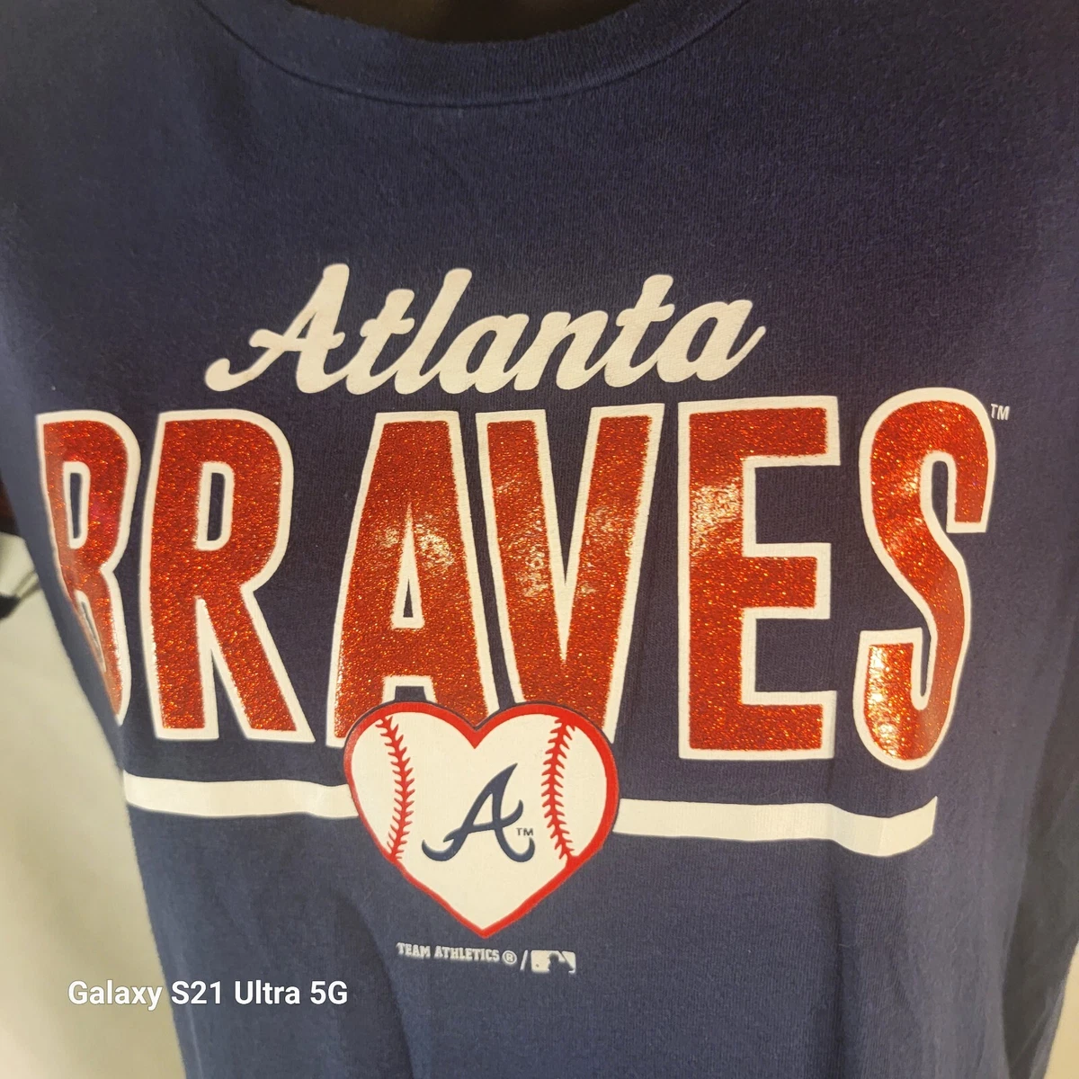 New Girl’s MLB Genuine Merchandise Atlanta Braves Baseball T-shirt Size L  10/12