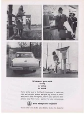 1964 Bell Telephone print ad Telephone Booth & other Public Telephones
