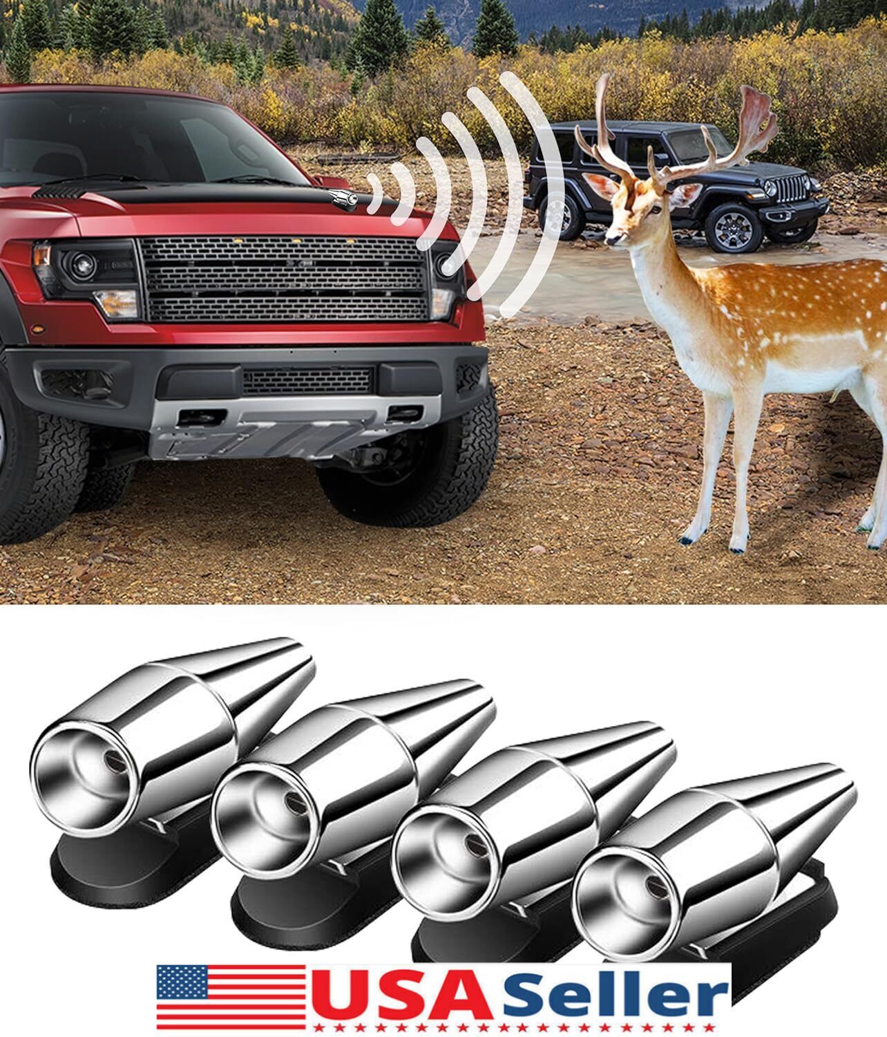 4x Deer Whistles Sonic Wildlife Warning Device Animal Alert Car Safety Accessory