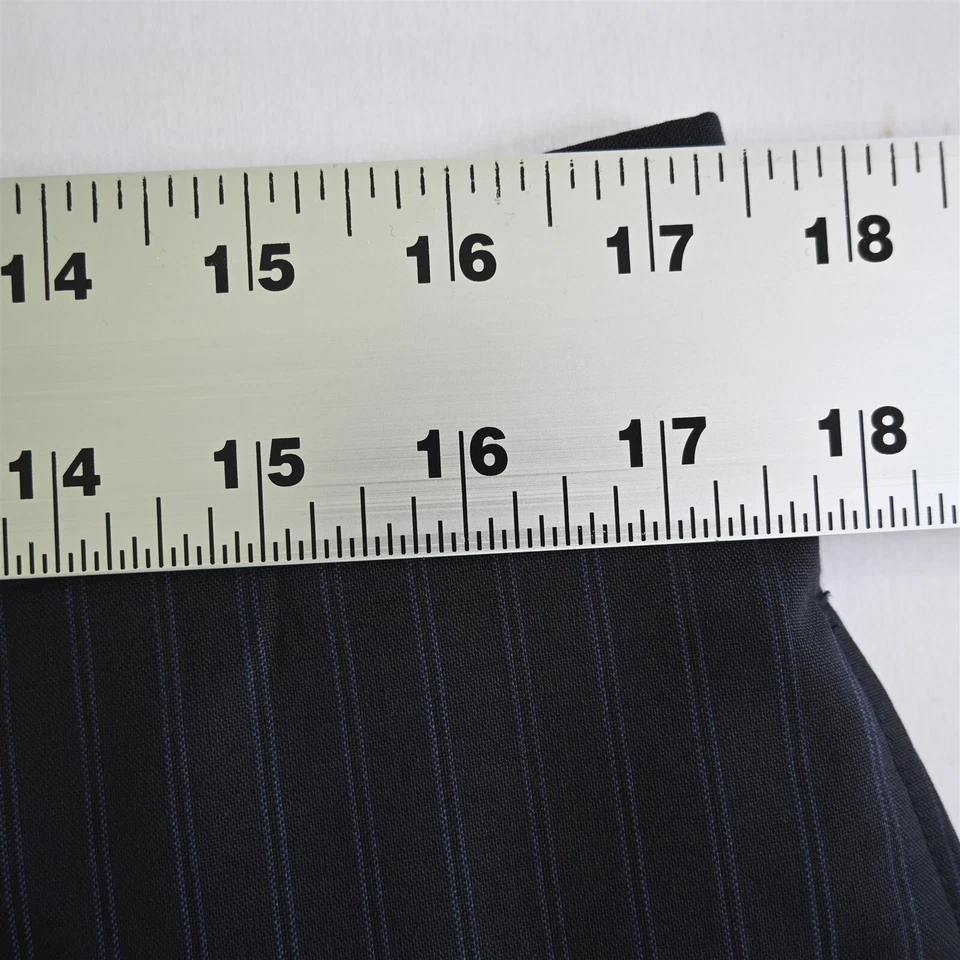 Pantalones de vestir Jos A Bank 34x29 negros a rayas 100 % lana frente plano para hombre Foto 2 de 4