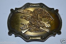Vintage 1980 Aged Worn Eagle Guns Crest USA Raintree Biker Belt Buckle RARE
