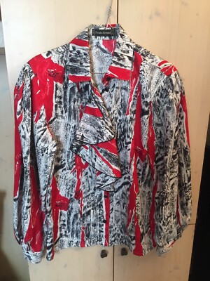 Chemise Louis Feraud Paris Lusso Imprimé Rouge/noir - Taille 44 FR Occasion