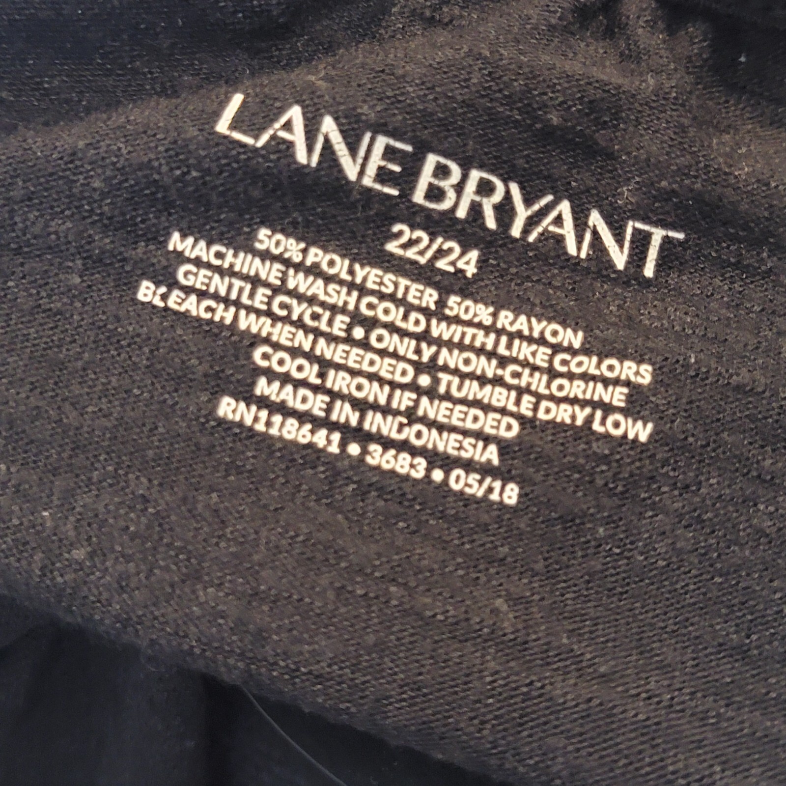 Lane Bryant 22/24 Black Basic Tee - image 4